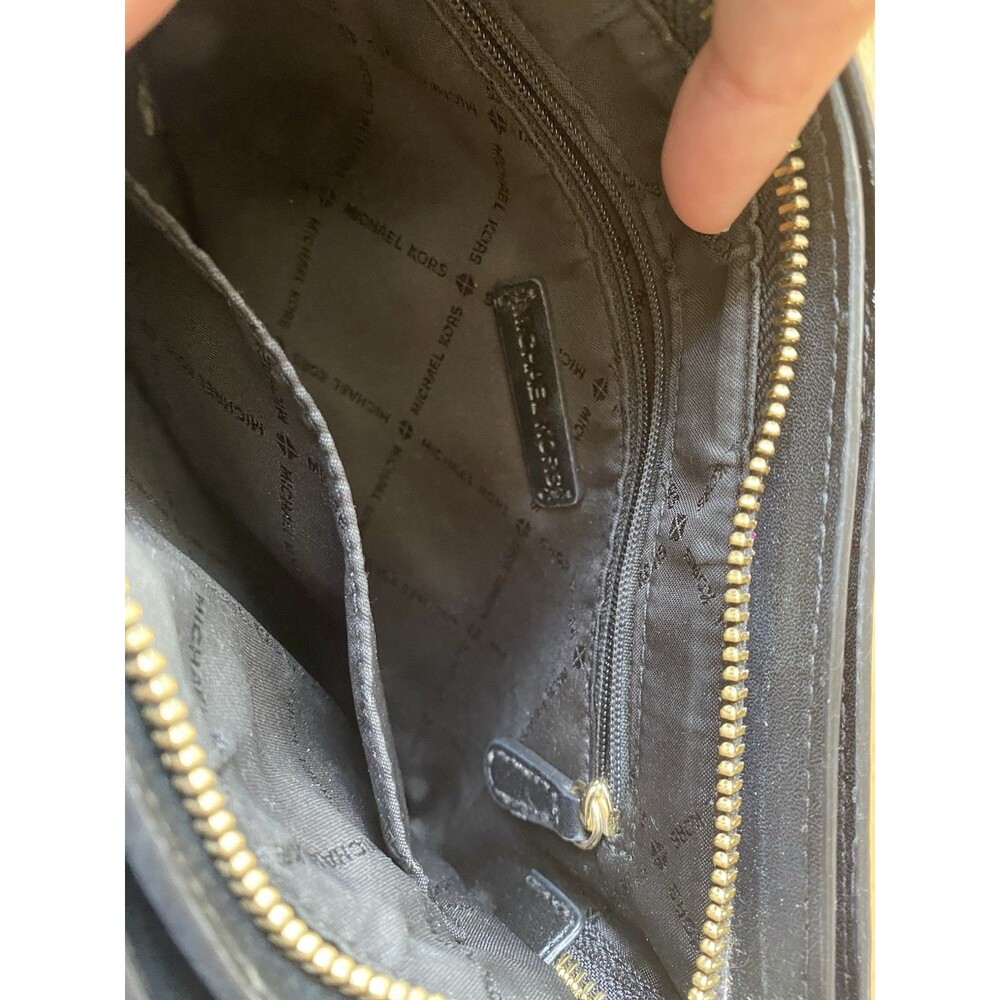 Michael Kors Trisha Triple Compartment Shoulder Crossbody Bag MK Signature/Solid - Picture 6 of 9